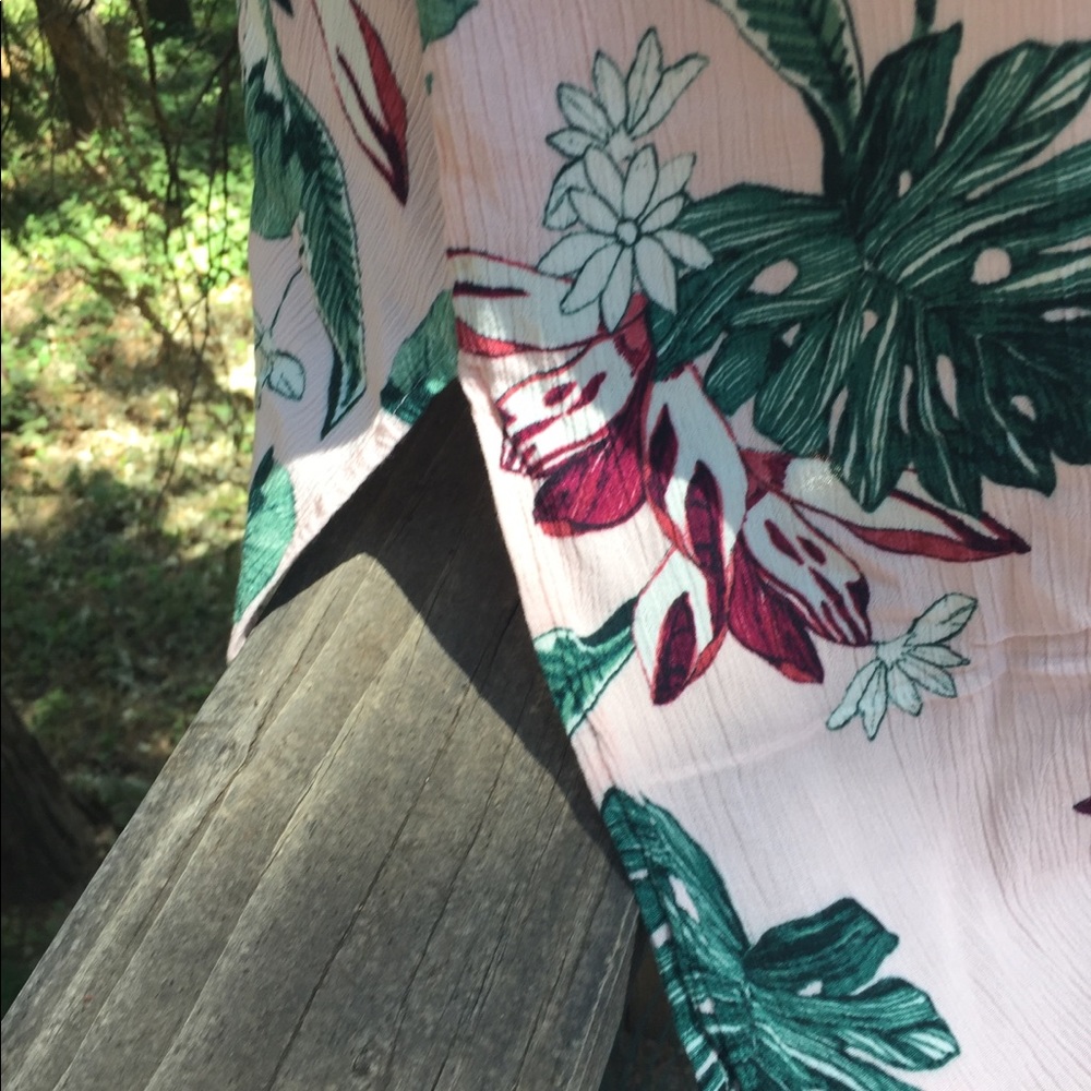 Marina Hawaii strappy tropical print green floral  pastel vintage slip dress - Picture 5 of 8